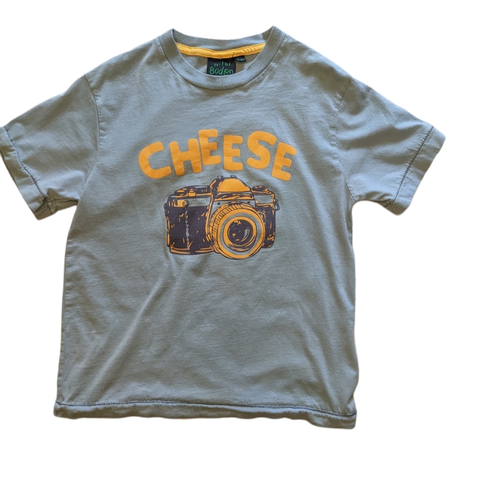 Mini Boden t-shirt "cheese" camera graphic